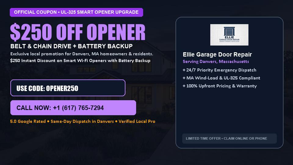 $250 OFF Smart Wi-Fi Garage Door Opener Installation in Danvers, MA - Ellie Garage Door Repair