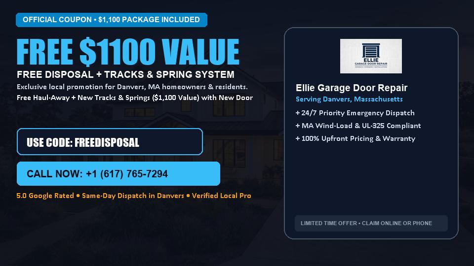 FREE Old Door Haul-Away & Heavy-Duty Tracks in Danvers, MA - Ellie Garage Door Repair