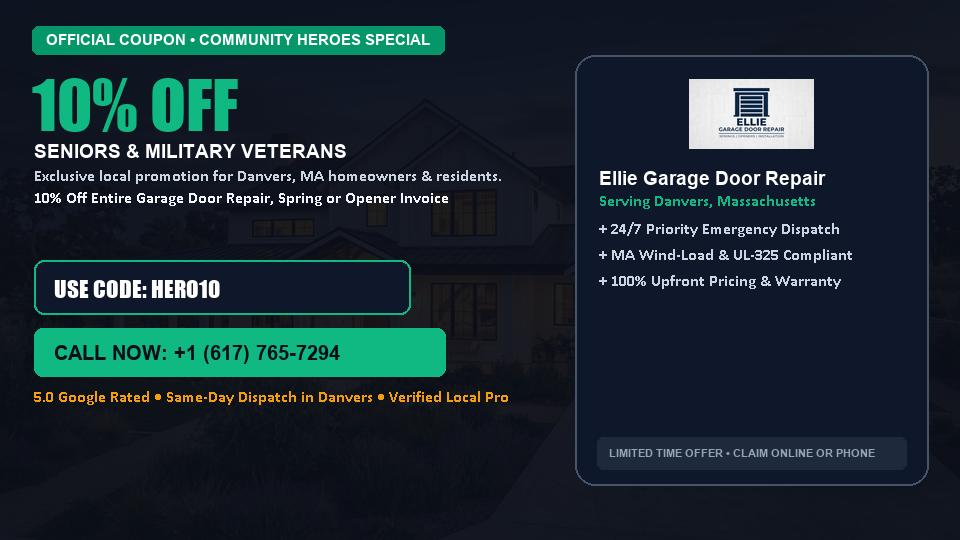 10% OFF Senior, Military & First Responder Discount in Danvers, MA - Ellie Garage Door Repair